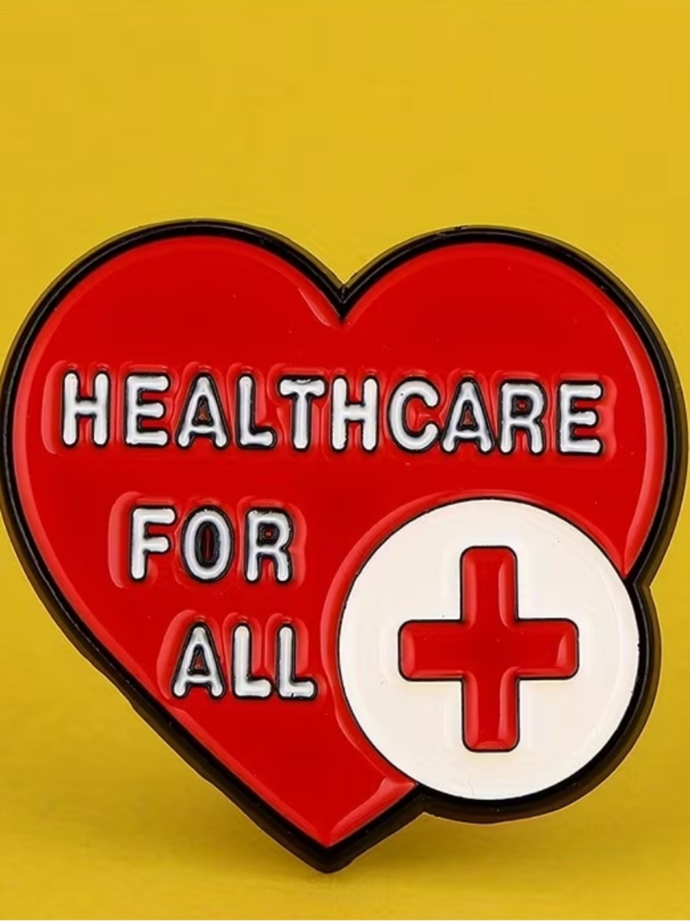 Healthcare For All Red Heart Pin Brooch - Unbranded